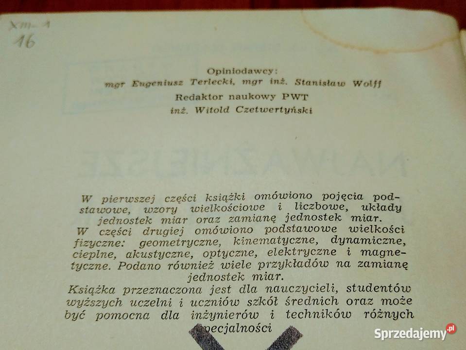 Najważniejsze jednostki miar Stefan Błażewski Gdańsk sprzedam