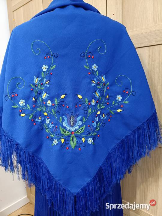 chusta kaszubska chabrowa haft ręczny pomorskie Bytów