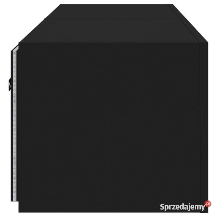 Ścienne szafki TV z LED 2 czarne 80x35x31