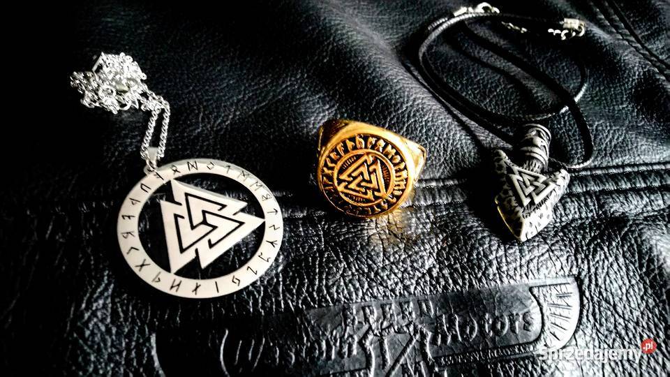 Valknut nordycki sygnet pierścień wikinga Ozdoby Sochaczew