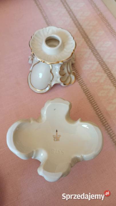 Świecznik Syg NP Neutettau Porcelana złocona w Gdańsk
