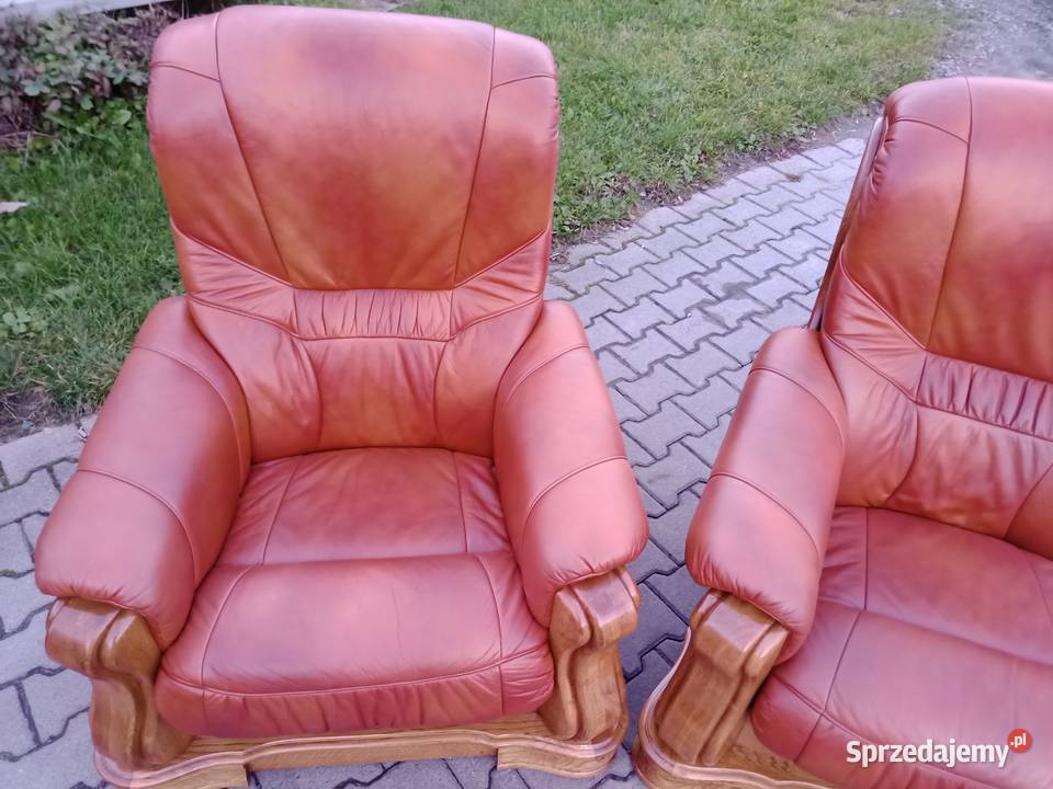 Komplet LUXOR 311 i Ława Dąb skóra Brąz śląskie Kozy