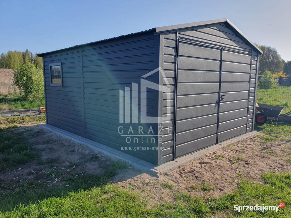 Garaż Blaszany 4x5 Brama dwuskrzydłowa okno Łódź
