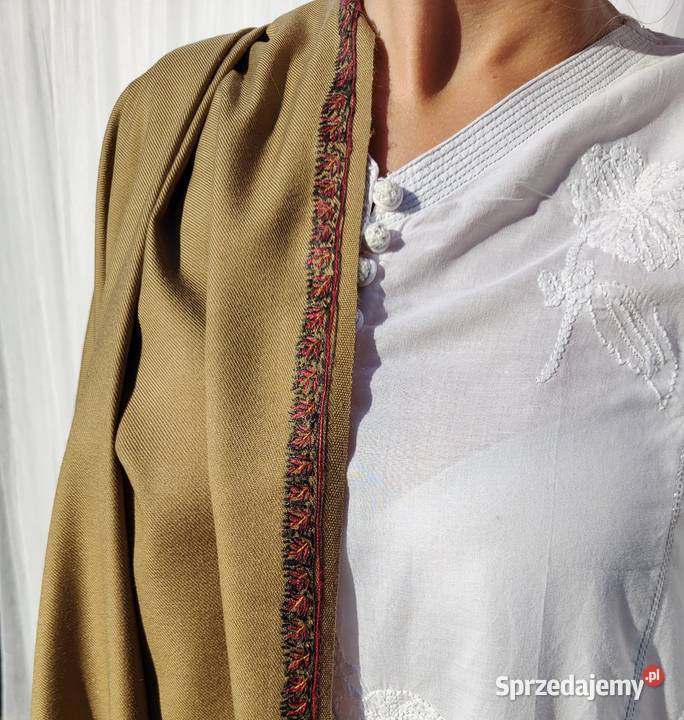 Szal orientalny indyjski haftowany haft paisley Szczecin