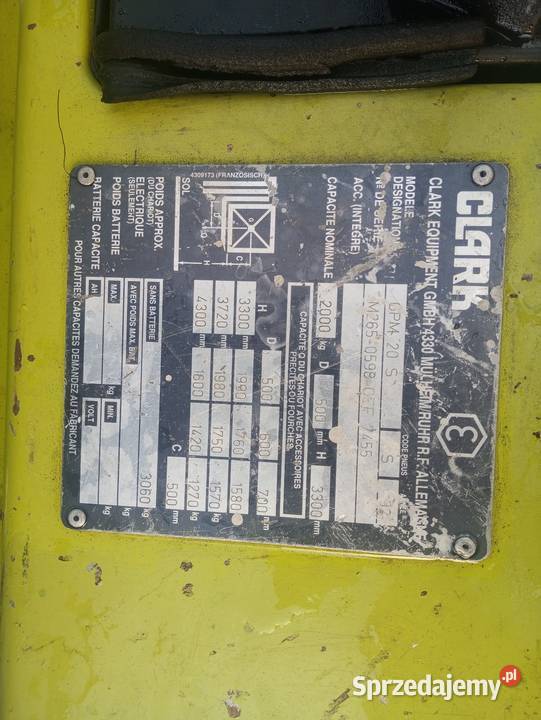 Wózek widłowy Clark GPM 20 Triplex Clark lubelskie Huta Józefów