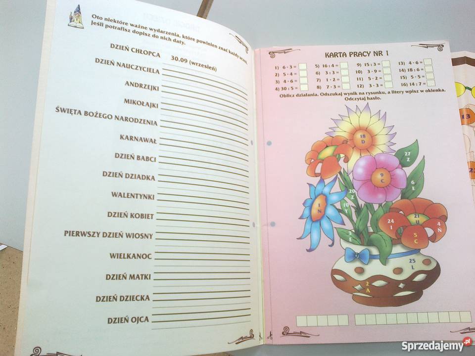 Ważne kartki z kalendarzaksiązeczka edukacyjna dla dzieci z klas I-III (6-9 lat)  dolnośląskie Oborniki Śląskie sprzedam