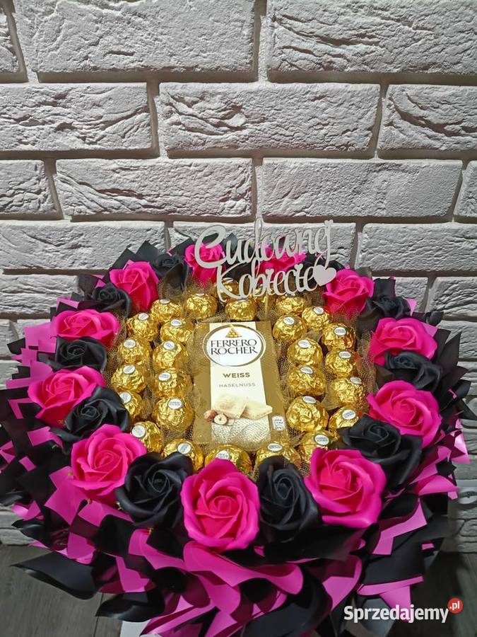 Słodki bukiet z ferrero Bukiet z róż mydlanych wielkopolskie Zagórów