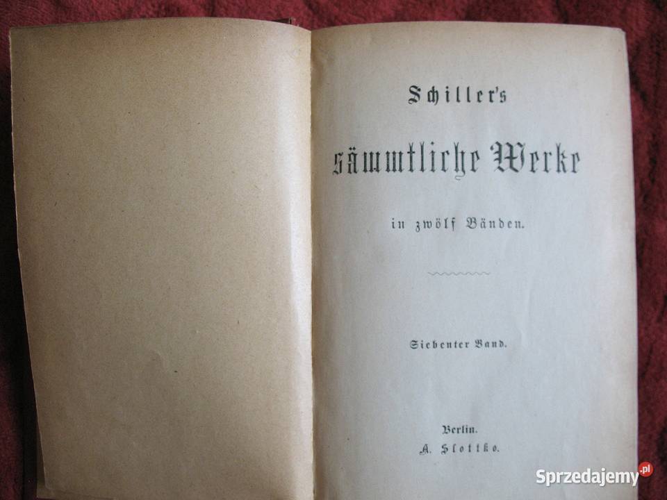 Schiller Fedra tom 7 i 8 antykwaryczna Rok wydania 1900 Siedlce