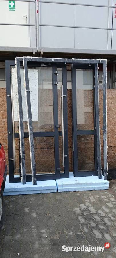 Drzwi aluminiowe dwuskrzydłowe 160x230 kpl nowe Wólka Kosowska sprzedam