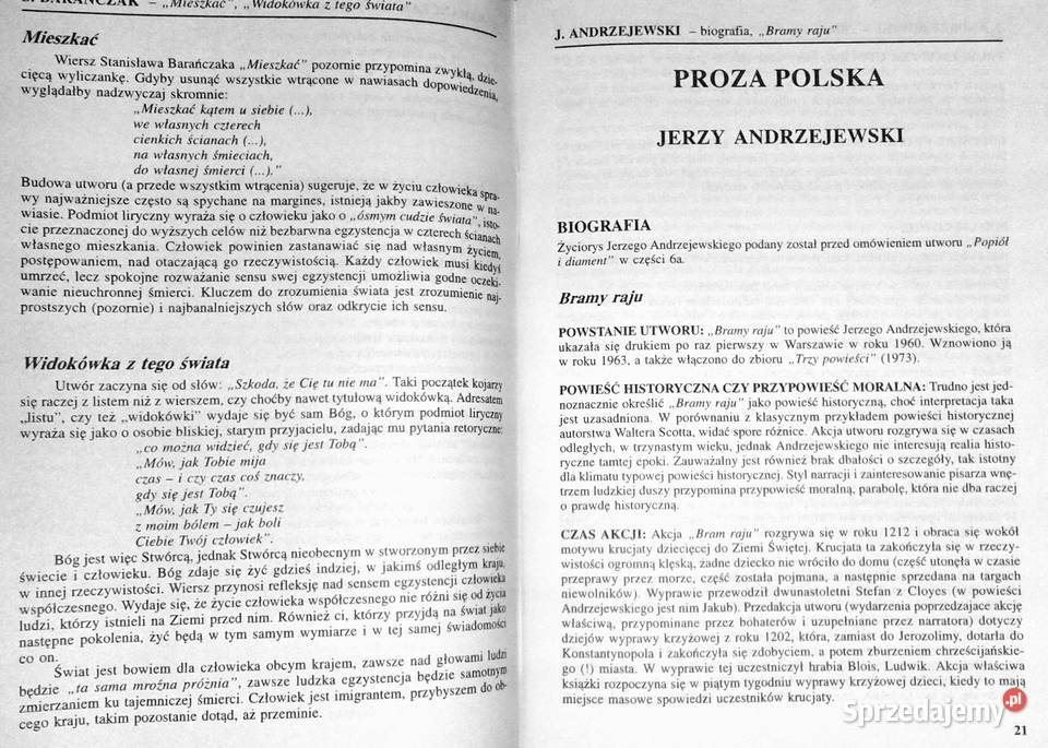 Ściąga 6b Polska literatura współczesna 1956 Chełm sprzedam