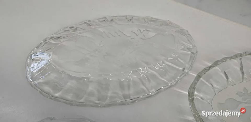 Zestaw półmisek salaterek szklanych z lat PRLu Łódź