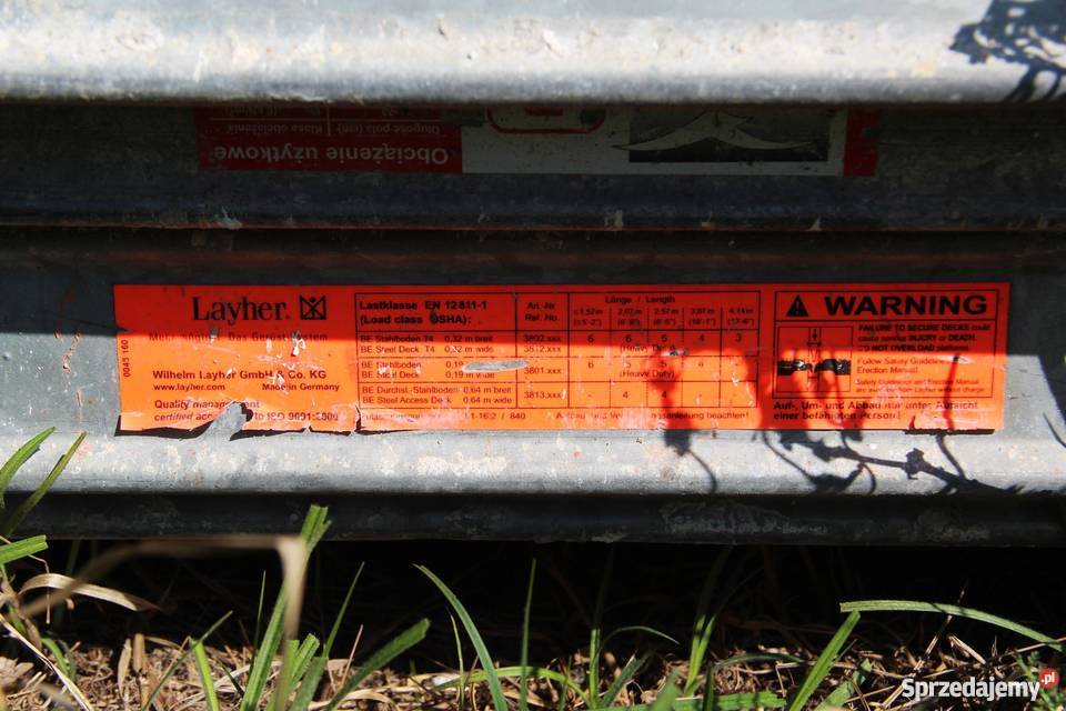 sprzedam używane rusztowanie LAYHER