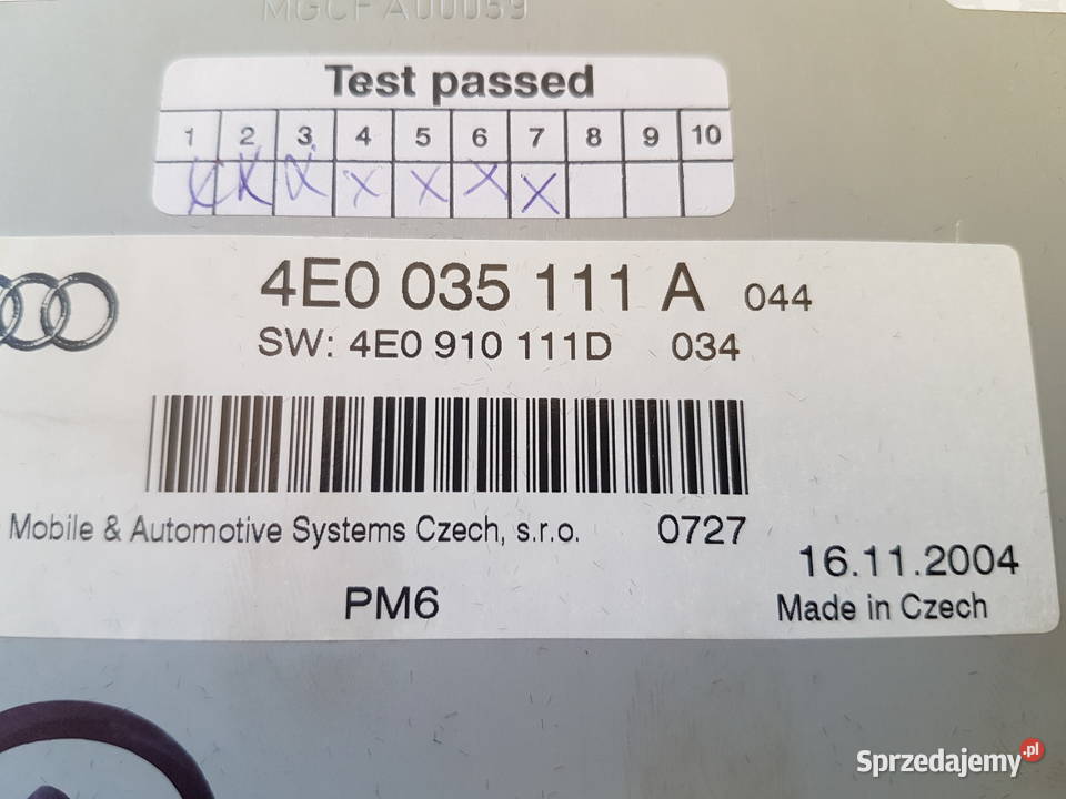 AUDI A6 C6 A8 D3 A4 B6 ZMIENIARKA CD 4E0035111A