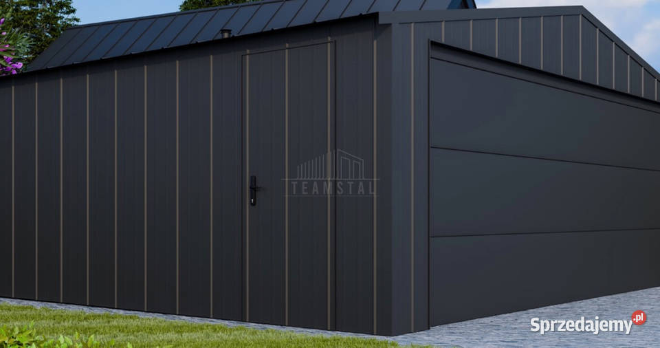 Garaż blaszany 5x6 brama segmentowa drzwi blacha Grudziądz