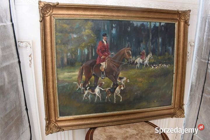 WOJCIECH KOSSAK Myśliwy na Koniu Polowanie Par Kraków