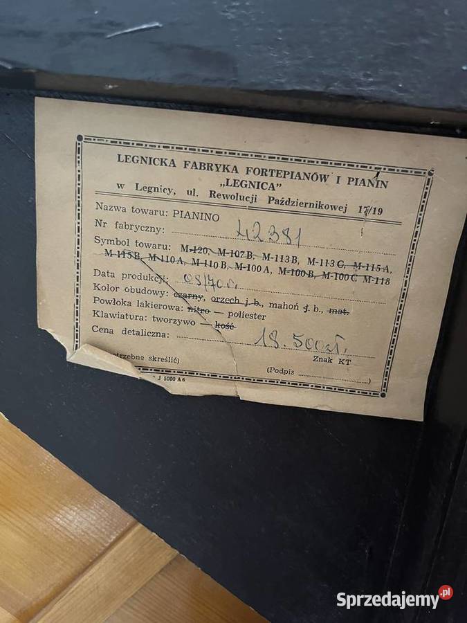 Pianino LEGNICA M100A na sprzedaż Warszawa