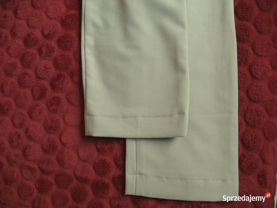 Spodnie Paris 38 M biodra 96 beżowe brązowy/beżowy