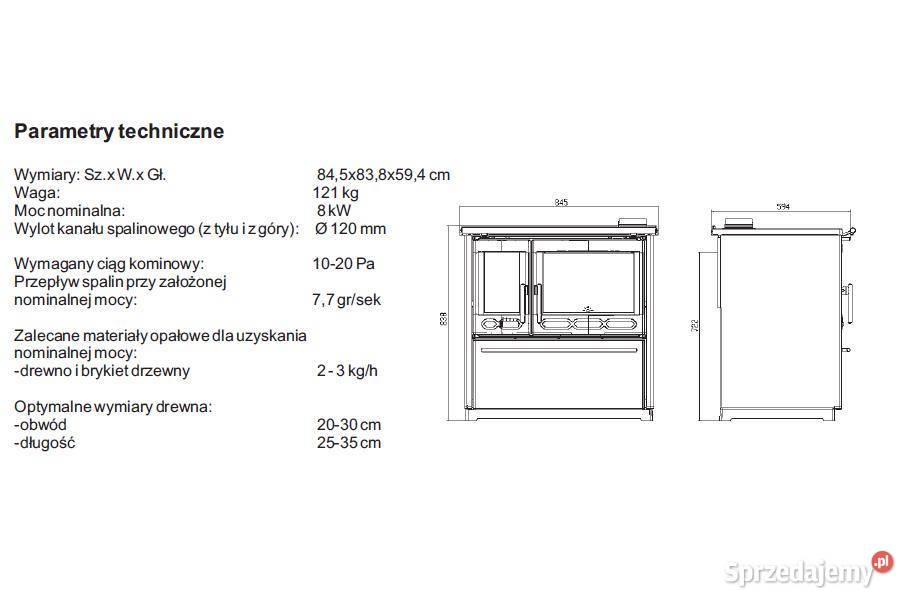 Kuchnia węglowa PLAMEN 850 GLAS Piece i kominki wielkopolskie