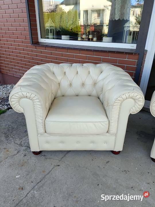 Sprzedam wypoczynek Chesterfield 321 ze skóry Komplety wypoczynkowe Konin