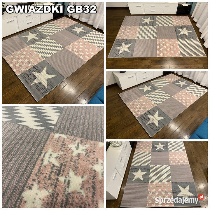DYWAN 140X200 IDEA GWIAZDKI RÓŻ GĘSTY WŁOS 1.4m Białystok