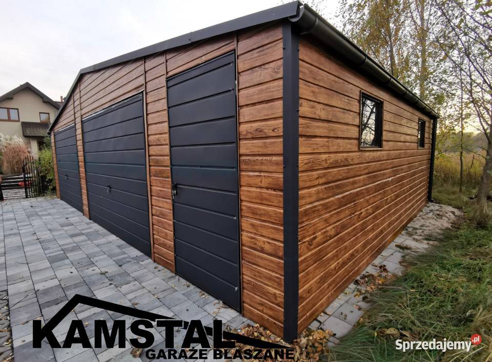 Garaż blaszany 8x7 drewnopodobny dwustanowiskowy Wrocław