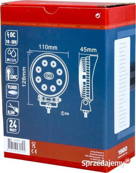 Lampa robocza LED okrągła 24W 1920 lm 1030V Kamionna