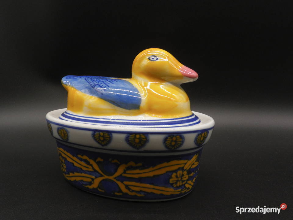 Ceramiczny pojemnik w kształcie kaczki Raszków