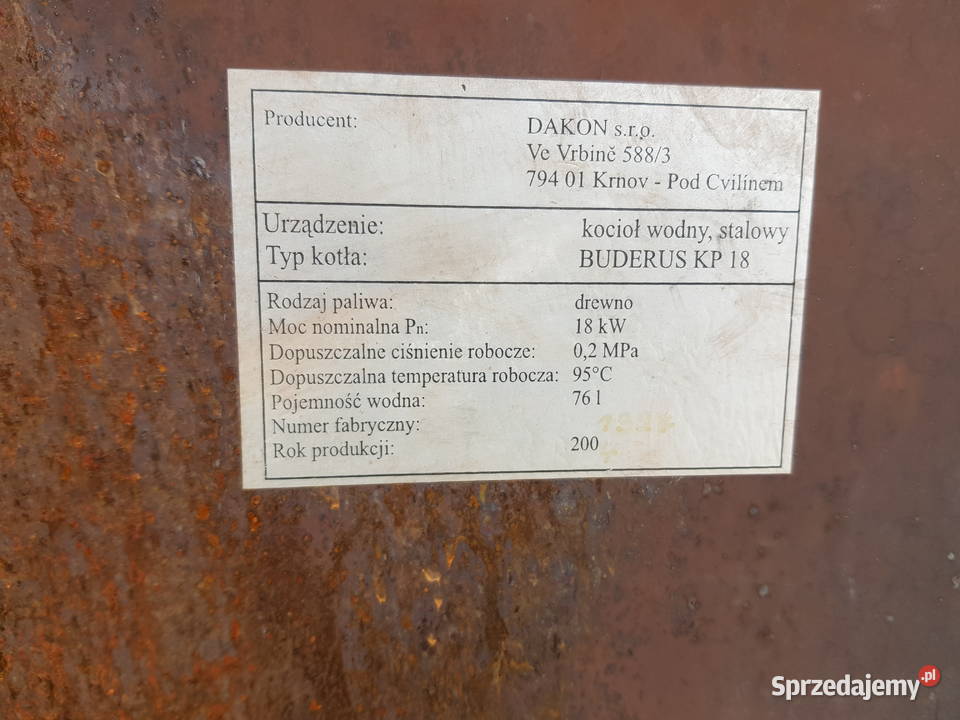 Piec kociol co Buderus na drewno 18 kw Głowno