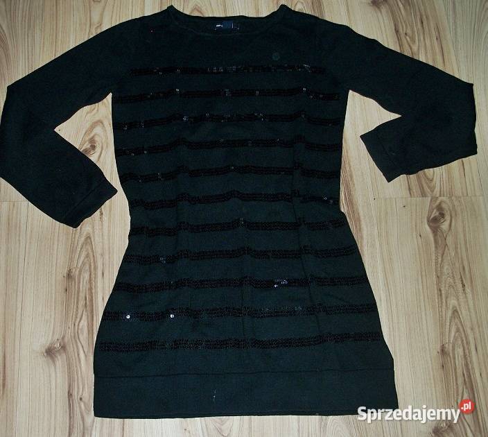 Sweter tunika w kolorze czarnym z bawełny r 3840 Wieleń