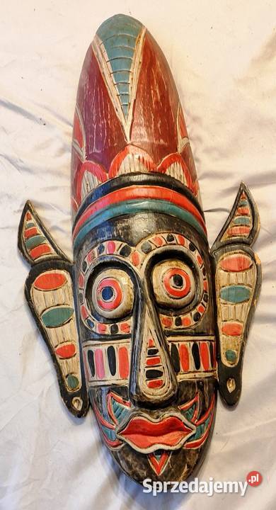 Maska afrykańska drewniana ręcznie robiona warmińsko-mazurskie Olsztyn