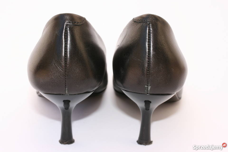 Czarne skórzane buty na obcasie 38 Gdańsk