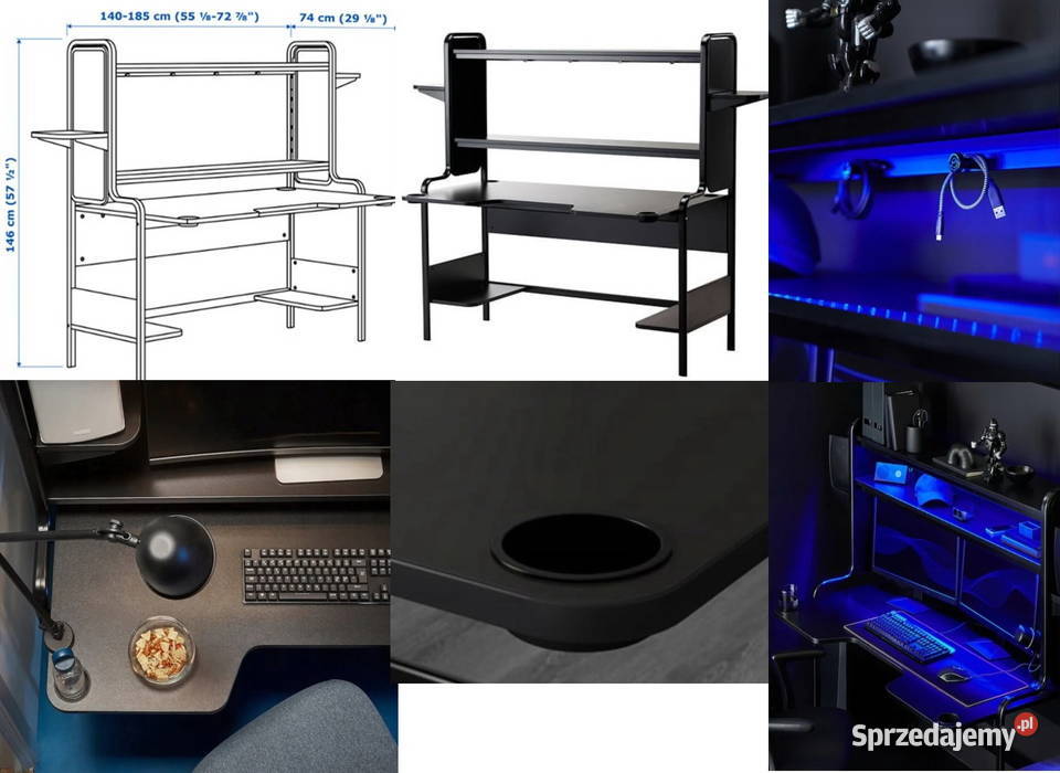 Ikea Fredde Biurko Gamingowe czarne sprzedam