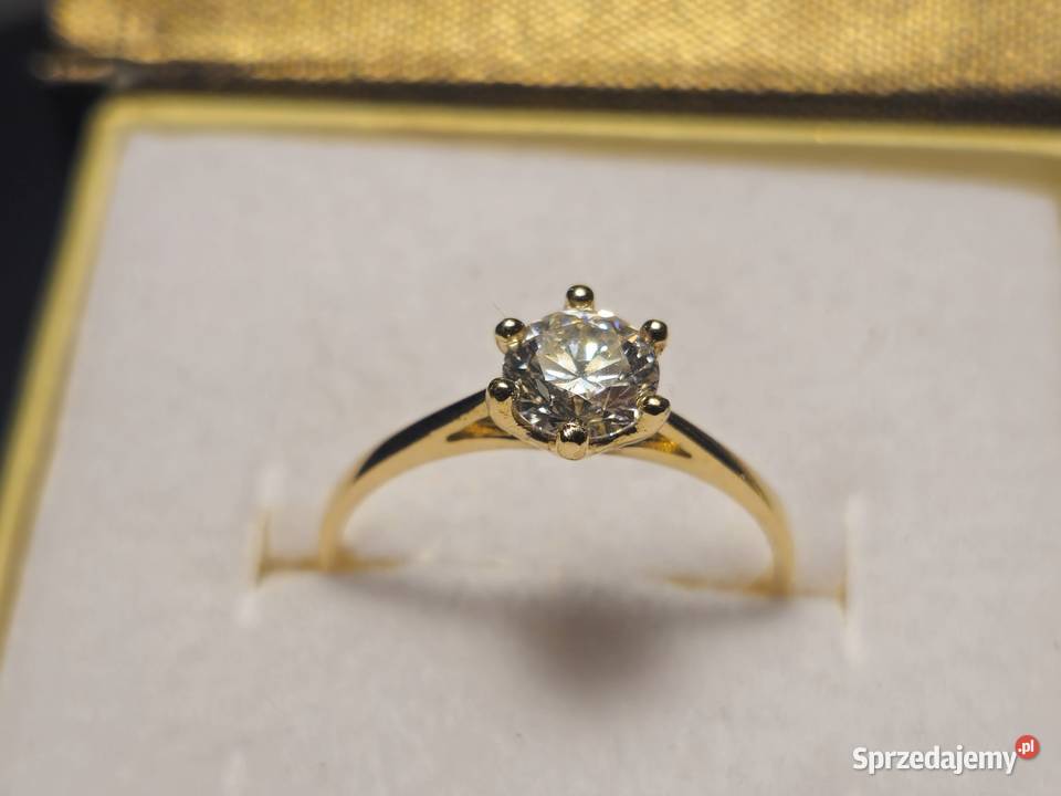 Pierścionek złoty 14k 585 z Diamentem 063ct z