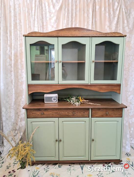 Kredens sosnowy drewniany prowansalki rustykalny Dubeczno