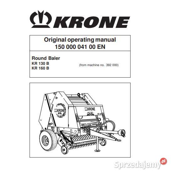 KRONE KR 130b 130 160b 160 prasa instrukcja Kielce sprzedam