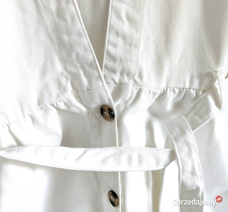 Biała jeansowa sukienka Boohoo 42 XL bawełna Szczecin