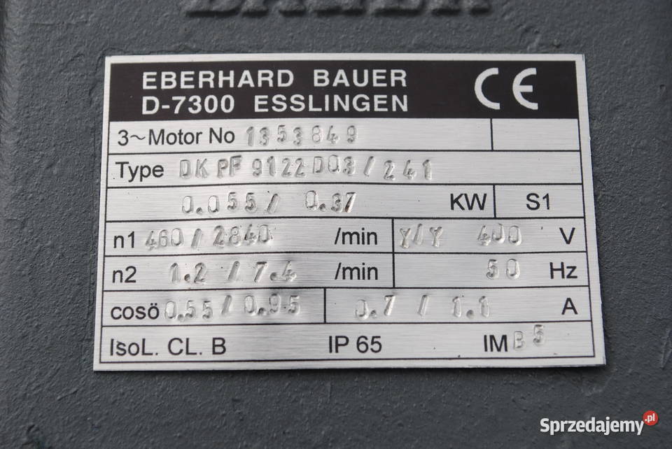 Motoreduktor kołnierzowy dwubiegowy 0055037kw Kargowa sprzedam