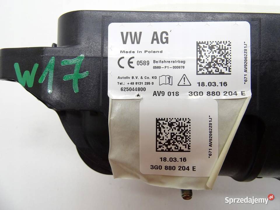 PODUSZKA POWIETRZNA AIRBAG PASAŻERA VW PASSAT B8 sprzedam