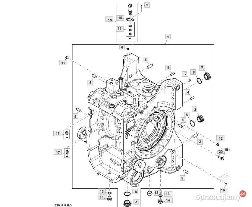 John Deere 6230 6250 obudowa dyferencjału wielkopolskie Jastrzębniki