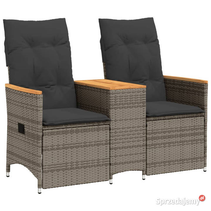 Rozkładana sofa ogrodowa ze stolikiem 2os szara Krzesła ogrodowe mazowieckie Warszawa