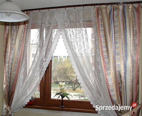 satynowe zasłonki multikolor beż 2 Oleśnica