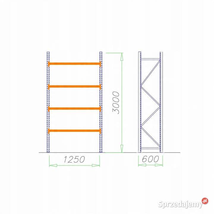 REGAŁ MAGAZYNOWY METALOWY WYTRZYMAŁY MRTK35 Malbork