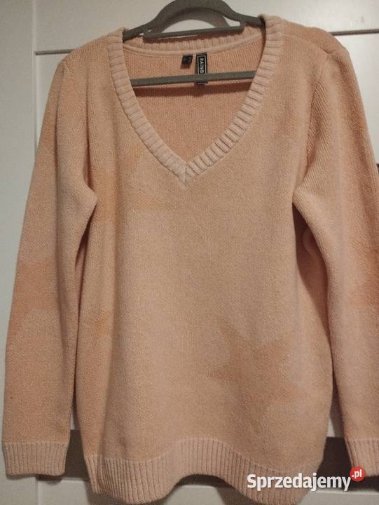 Sweter damski młodzieżowy z dekoltem w serek
