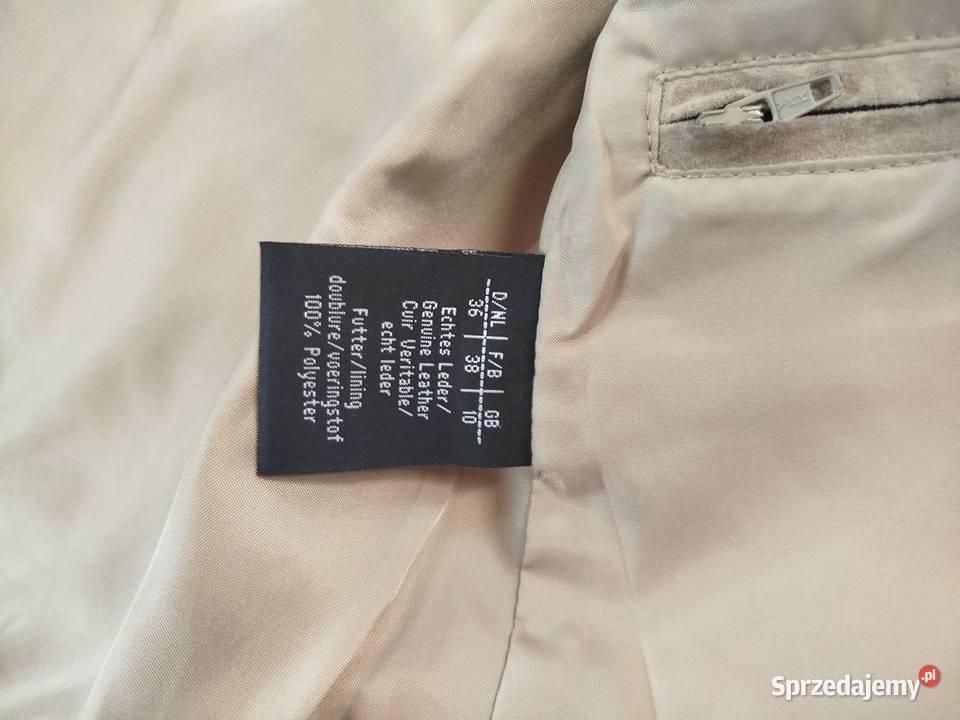 Kurtka skórzana beżowa Rozmiar 38(M) Nakło Śląskie