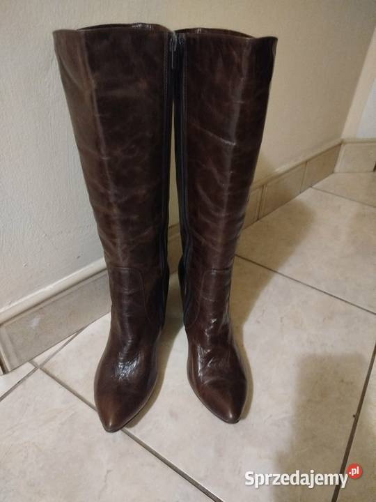 Kozaki ze skóry naturalnej Livien 40