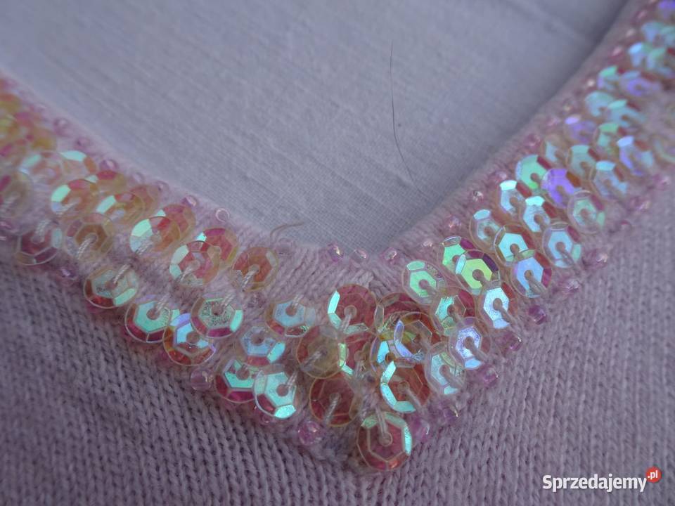 GAP Pudrowy sweterek Cekiny 40 42 Wkładane przez głowę  Nowy Sącz