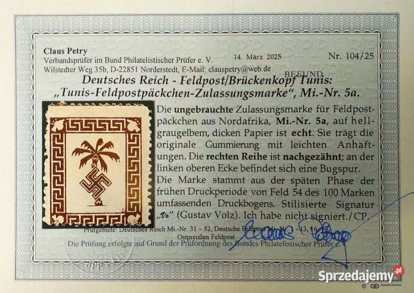 NIEMCYTRZECIA RZESZA 1943AFRIKA KORPS5aATEST Człuchów