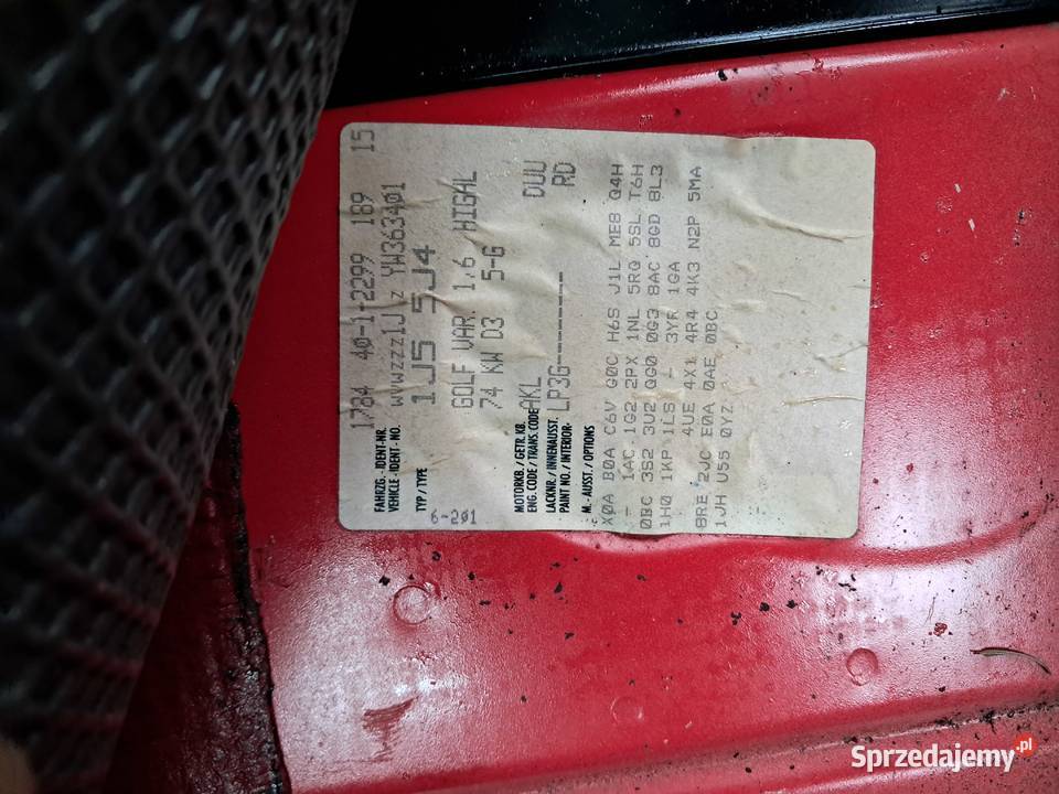Silnik VW Golf IV 16 SR 1999r AKL
