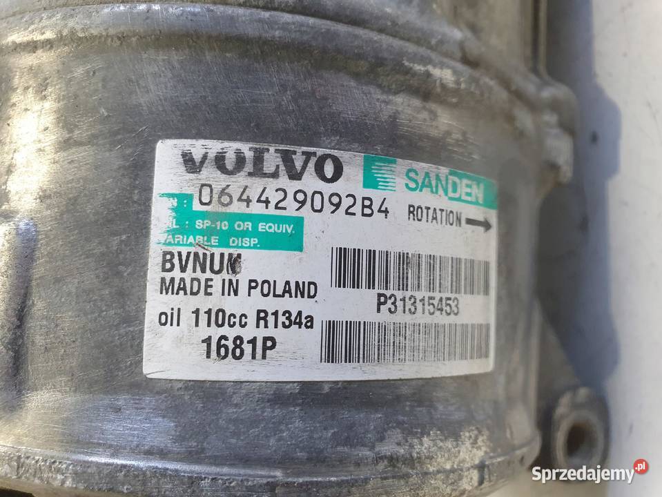 SPRĘŻARKA KLIMATYZACJI Volvo S60 II V60 I V70 Rudka