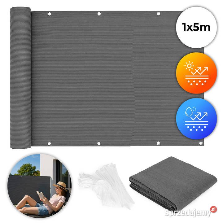 Osłona balkonowa z okuciami 100x500 siatka Smogorzów